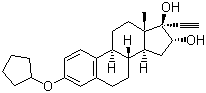CAS # 39791-20-3, Nilestriol, 17alpha-Ethynylestra-1,3,5(10)-triene-3,16alpha,17beta-triol 3-cyclopentyl ether, 3-(Cyclopentyloxy)-17alpha-ethinyl-1,3,5(10)-estratrien-16alpha,17beta-diol