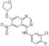 CAS # 402855-07-6, N-(3-Chloro-4-fluorophenyl)-6-nitro-7-[[(3R)-tetrahydro-3-furanyl]oxy]-4-quinazolinamine