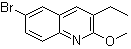 structure of CAS# 409346-71-0, 6-溴-3-乙基-2-甲氧基喹啉
