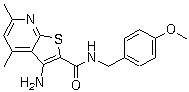 structure of CAS# 409351-28-6, 3-氨基-N-[(4-甲氧基苯基)甲基]-4,6-二甲基噻吩并[2,3-b]吡啶-2-甲酰胺