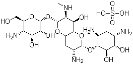 CAS # 41194-16-5, Apramycin sulfate, 5-Amino-2-[[9-amino-8-(4,6-diamino-2,3-dihydroxy-cyclohexoxy)-5-hydroxy-4-methylamino-2,7-dioxabicyclo[4.4.0]dec-3-yl]oxy]-6-(hydroxymethyl)oxane-3,4-diol sulfate
