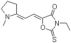 CAS # 41504-26-1, 3-Ethyl-5-[(1-methyl-2-pyrrolidinylidene)ethylidene]-2-thioxooxazolidin-4-one