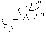 CAS # 4176-97-0, Deoxyandrographolide, 14-Deoxyandrographolide, AD 04130-4, 3-[2-[(1R,4aS,5R,6R,8aS)-Decahydro-6-hydroxy-5-(hydroxymethyl)-5,8a-dimethyl-2-methylene-1-naphthalenyl]ethyl]-2(5H)-furanone