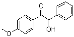 CAS # 4254-17-5, 2-Hydroxy-1-(4-methoxyphenyl)-2-phenylethanone, 4-Methoxybenzoin, Hydroxy(phenyl)methyl 4-methoxyphenyl ketone, NSC 26659, NSC 57856