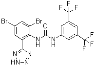 CAS 登录号：426834-69-7, N-[3,5-二(三氟甲基)苯基]-N'-[2,4-二溴-6-(2H-四唑-5-基)苯基]脲