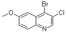 structure of CAS# 426842-71-9, 4-Bromo-3-chloro-6-methoxyquinoline