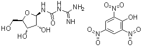 structure of CAS# 4336-46-3, 1-(二氨基亚甲基)-3-beta-D-呋喃核糖基脲苦味酸盐