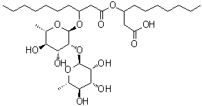 CAS # 4348-76-9, Rhamnolipid RL2, Dirhamnolipid(2-o-alpha-l-rhamnopyranosyl-alpha-l-rhamnopyranosyl-beta-hydroxydecanoyl-beta-hydroxydecanoate), NSC 178265, Rhamnolipid BAC-3