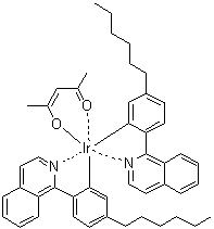 CAS # 435294-13-6, Bis[5-hexyl-2-(1-isoquinolinyl)phenyl](2,4-pentanedionato)iridium