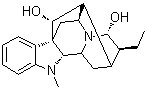 CAS # 4360-12-7, Ajmaline, (17R,21alpha)-Ajmalan-17,21-diol, (+)-Ajmaline, Ajmalin, Cardiorythmine, Gilurytmal, Ignazin, Merabitol, NSC 15627, Raugalline, Rauwolfin, Rauwolfine, Rhytmaton, Ritmos, Rytmalin, Siddiqui, Tachmalin, Takycor