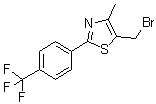 structure of CAS# 439134-78-8, 5-(溴甲基)-4-甲基-2-[4-(三氟甲基)苯基]-1,3-噻唑