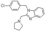 CAS # 442-52-4, Clemizole, 1-(p-Chlorobenzyl)-2-pyrrolidylmethylenebenzimidazole, 1-p-Chlorobenzyl-2-(1-pyrrolidinylmethyl)benzimidazole, 1-p-Chlorobenzyl-2-pyrrolidino-methylbenzimidazole, Depocural, Histacur, Histakool, Lergopenin, NSC 46261
