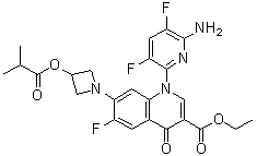 structure of CAS# 442526-91-2, 1-(6-氨基-3,5-二氟吡啶-2-基)-6-氟-7-[3-(异丁酰氧基)氮杂环丁烷-1-基]-4-氧代-1,4-二氢喹啉-3-羧酸乙酯