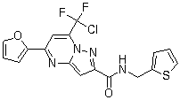 CAS 登录号：442666-98-0, Anguizole, 7-(氯二氟甲基)-5-(2-呋喃基)-N-(2-噻吩基甲基)吡唑并[1,5-a]嘧啶-2-甲酰胺