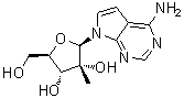 structure of CAS# 443642-29-3, 7-(2-C-Methyl-beta-D-ribofuranosyl)-7H-pyrrolo[2,3-d]pyrimidin-4-amine