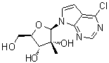 structure of CAS# 443642-33-9, 4-氯-7-(2-C-甲基-beta-D-呋喃核糖基)-7H-吡咯并[2,3-d]嘧啶