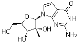 CAS # 443642-38-4, 2-Amino-1,7-dihydro-7-(2-C-methyl-beta-D-ribofuranosyl)-4H-pyrrolo[2,3-d]pyrimidin-4-one