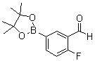 structure of CAS# 443776-94-1, 2-氟-5-(4,4,5,5-四甲基-1,3,2-二氧硼杂环戊烷-2-基)苯甲醛