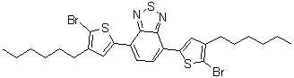 structure of CAS# 444579-39-9, 4,7-二(5-溴-4-己基噻吩-2-基)苯并[c][2,1,3]噻二唑