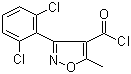 structure of CAS# 4462-55-9, 3-(2,6-二氯苯基)-5-甲基异噁唑-4-甲酰氯