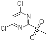 CAS # 4489-34-3, 4,6-Dichloro-2-(methylsulfonyl)pyrimidine, 2-(Methylsulfonyl)-4,6-Dichloropyrimidine, NSC 45040