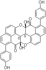 structure of CAS# 448949-11-9, (6aR,13aR,14dR,14eR)-rel-6a,13a,14d,14e-四氢-6a,13a-二羟基-1,8-二(4-羟基苯基)-萘并[8,1,2-hij]萘并[8',1',2':7,8,1][2]苯并吡喃并[5,4,3-cde][2]苯并吡喃-7,14-二酮