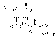 structure of CAS# 454453-49-7, 2-[2,6-Dinitro-4-(trifluoromethyl)phenyl]-N-(4-fluorophenyl)hydrazinecarbothioamide