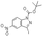 CAS # 459133-69-8, 3-Iodo-5-nitro-1H-indazole-1-carboxylic acid tert-butyl ester