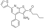 structure of CAS# 459147-39-8, 2-(Butylsulfinyl)-4-phenyl-6-(2-thienyl)thieno[2,3-b]pyridin-3-amine