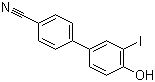 structure of CAS# 460746-47-8, 4'-Hydroxy-3'-iodobiphenyl-4-carbonitrile