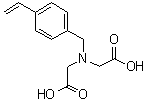 CAS # 46917-20-8, N-(4-Vinylbenzyl)iminodiacetic acid, N-(Carboxymethyl)-N-[(4-ethenylphenyl)methyl]glycine