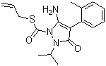 CAS 登录号：473798-59-3, 1-[(2-丙烯基硫基)甲酰基]-2-异丙基-4-(2-甲基苯基)-5-氨基-1H-吡唑-3-酮