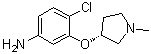 structure of CAS# 474937-66-1, 4-氯-3-[(R)-1-甲基吡咯烷-3-基氧基]苯胺