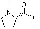 CAS # 475-11-6, N-Methyl-L-proline, (-)-Hygric acid, (-)-Hygrinic acid, (2S)-1-Methyl-2-pyrrolidinecarboxylic acid, (2S)-1-Methylpyrrolidine-2-carboxylic acid, (S)-1-Methylpyrrolidine-2-carboxylic acid, Hygrinic acid