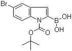 structure of CAS# 475102-13-7, 5-溴-N-(叔丁氧羰基)吲哚2-硼酸