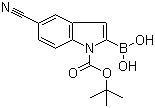 structure of CAS# 475102-15-9, 1-Boc-5-Cyanoindole-2-boronic acid