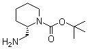 structure of CAS# 475105-35-2, (S)-2-Aminomethylpiperidine-1-carboxylic acid tert-butyl ester