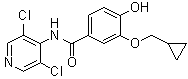 structure of CAS# 475271-62-6, 3-(环丙基甲氧基)-N-(3,5-二氯-4-吡啶基)-4-羟基苯甲酰胺