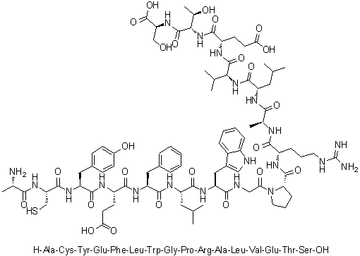 CAS 登录号：476645-66-6, L-丙氨酰-L-半胱氨酰-L-酪氨酰-L-alpha-谷氨酰-L-苯丙氨酰-L-亮氨酰-L-色氨酰甘氨酰-L-脯氨酰-L-精氨酰-L-丙氨酰-L-亮氨酰-L-缬氨酰-L-alpha-谷氨酰-L-苏氨酰-L-丝氨酸