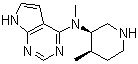 structure of CAS# 477600-74-1, N-甲基-N-((3R,4R)-4-甲基哌啶-3-基)-7H-吡咯并[2,3-D]嘧啶-4-胺
