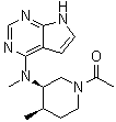 structure of CAS# 477600-76-3, 1-[(3R,4R)-4-Methyl-3-(methyl-7H-pyrrolo[2,3-d]pyrimidin-4-ylamino)-1-piperidinyl]ethanone