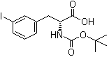 structure of CAS# 478183-66-3, N-[(1,1-Dimethylethoxy)carbonyl]-3-iodo-D-phenylalanine