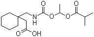 CAS # 478296-72-9, Gabapentin enacarbil, 1-[[[[1-(2-Methyl-1-oxopropoxy)ethoxy]carbonyl]amino]methyl]cyclohexaneacetic acid