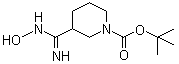 structure of CAS# 479080-28-9, tert-Butyl 3-[amino(hydroxyimino)methyl]-1-piperidinecarboxylate