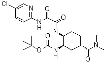 structure of CAS# 480452-36-6, tert-Butyl [(1R,2S,5S)-2-[[2-[(5-chloropyridin-2-yl)amino]-2-oxoacetyl]amino]-5-(dimethylaminocarbonyl)cyclohexyl]carbamate