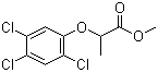 CAS # 4841-20-7, Fenoprop methyl ester, Fenoprop-methyl, Methyl 2-(2,4,5-trichlorophenoxy)propionate, Silvex methyl ester, (±)-Fenoprop methyl ester, 2-(2,4,5-Trichlorophenoxy)propionic acid methyl ester