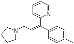 CAS # 486-12-4, Triprolidine, 2-[(E)-1-(4-Methylphenyl)-3-pyrrolidin-1-ylprop-1-enyl]pyridine