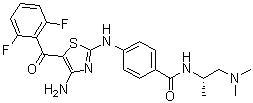 CAS 登录号：486414-36-2, 4-[[4-氨基-5-(2,6-二氟苯甲酰)-2-噻唑基]氨基]-N-[(1S)-2-(二甲基氨基)-1-甲基乙基]苯甲酰胺