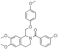structure of CAS# 486427-17-2, (3-氯苯基)[3,4-二氢-6,7-二甲氧基-1-[(4-甲氧基苯氧基)甲基]-2(1H)-异喹啉基]甲酮