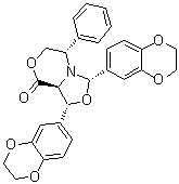 CAS # 491833-25-1, (1R,3S,5S,8aS)-1,3-Bis(2,3-dihydro-1,4-benzodioxin-6-yl)tetrahydro-5-phenyl-3H,8H-oxazolo[4,3-c][1,4]oxazin-8-one